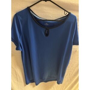 St. John's Bay Women's Royal‎ Blue Quick Dri Polyester Blouse Size XL